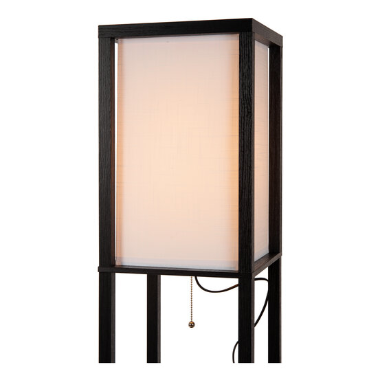 Tower black floor lamp 1xE27 with wireless charger black