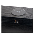 Tower black floor lamp 1xE27 with wireless charger black
