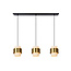 Fiero hanging lamp 3xE27 matt gold brass