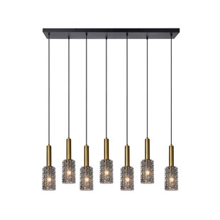 Carole beautiful hanging lamp 7xE27 matt gold brass