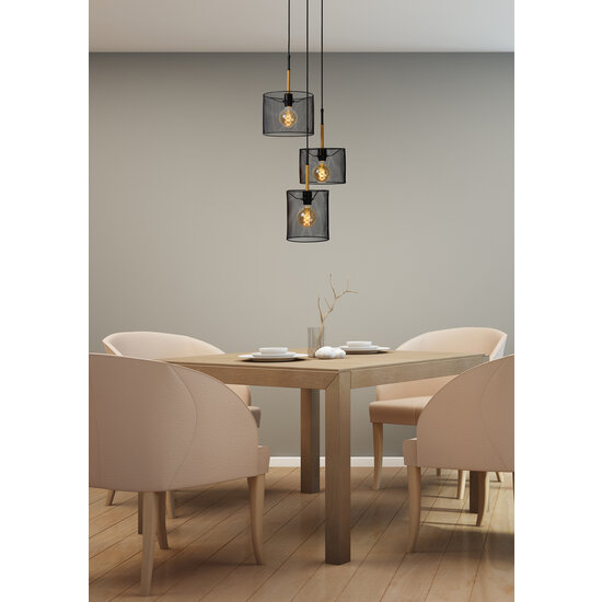 Lampe suspendue Baksy 3xE27 noire