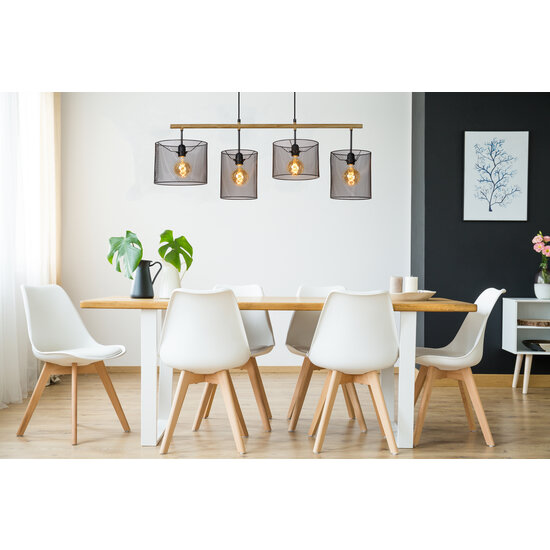 Basky zwarte hanglamp 4xE27