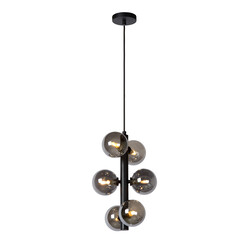 Lampe à suspension Poggio noire diamètre 25,5 cm 6xG9