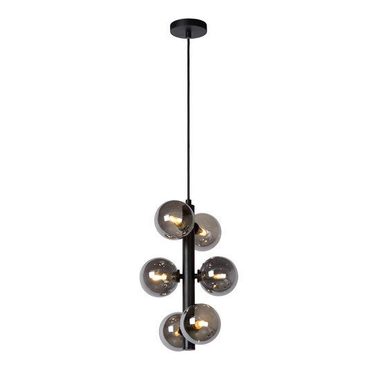 Poggio zwarte hanglamp diameter 25,5 cm 6xG9