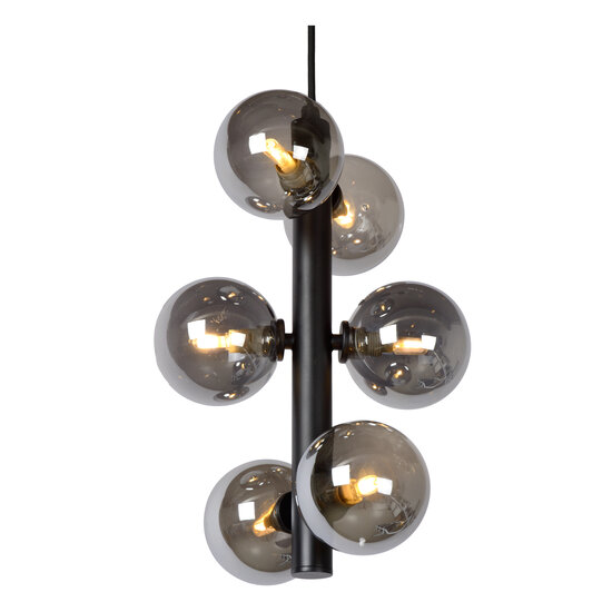 Poggio zwarte hanglamp diameter 25,5 cm 6xG9