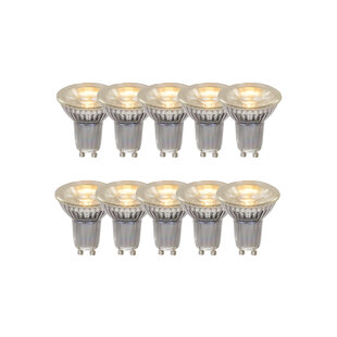 Lampe MR16*10 LED diamètre 5 cm LED GU10 10x5W 2700K transparente Lot de 10