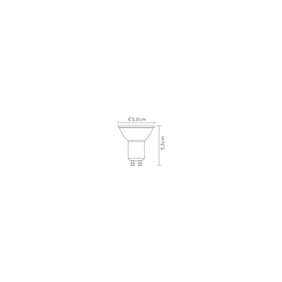 MR16 Led lamp diameter 5 cm LED Dim to warm GU10 1x5W 2200K/3000K wit