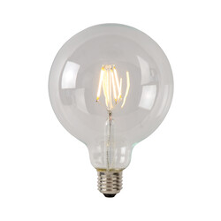 G125 filament lamp diameter 12,5 cm LED dimbaar E27 1x5W 2700K transparant