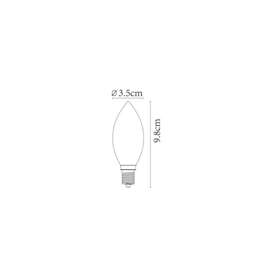 C35 filament lamp diameter 3.5 cm LED dimmable E14 1x4W 2700K transparent