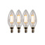 C35 filament lamp diameter 3,5 cm LED dimbaar E14 4x4W 2700K transparant Set van 4