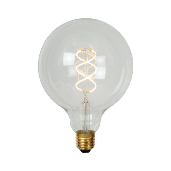G125 Spiralfadenlampe Durchmesser 12,5 cm LED dimmbar E27 1x4,9W 2700K transparent