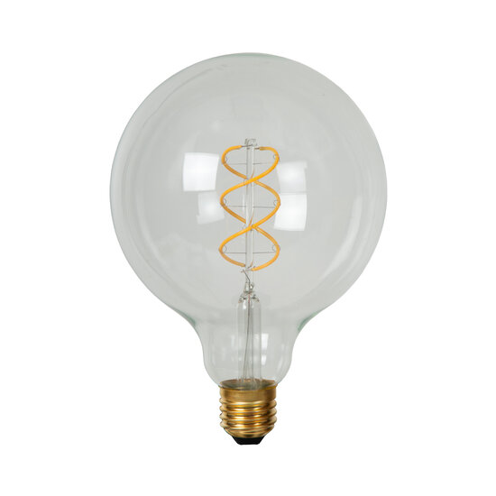 G125 spiraal filament lamp diameter 12,5 cm LED dimbaar E27 1x4,9W 2700K transparant