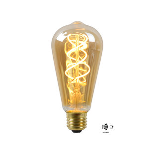 ST64 TWILIGHT SENSOR filament lamp buitenverlichting diameter 6,4 cm LED E27 1x4W 2200K amber