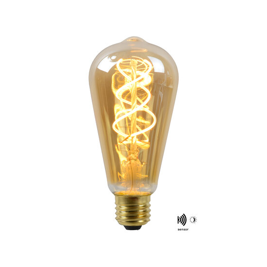 ST64 TWILIGHT SENSOR filament lamp outdoor lighting diameter 6.4 cm LED E27 1x4W 2200K amber