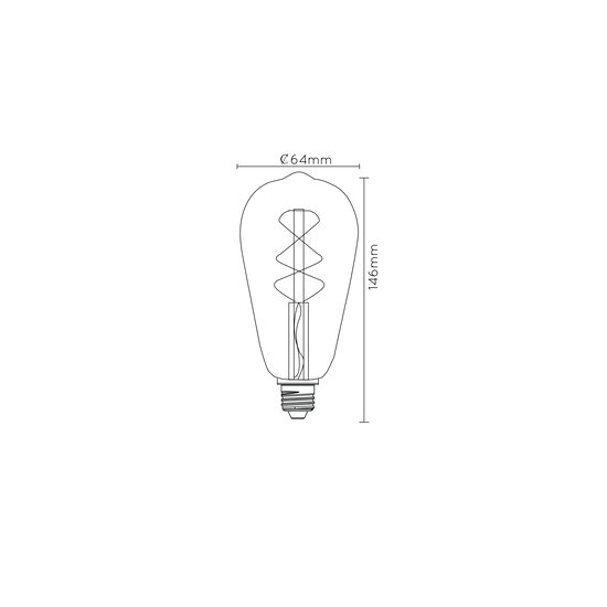 ST64 TWILIGHT SENSOR Filamentlampe Außenbeleuchtung Durchmesser 6,4 cm LED E27 1x4W 2200K Bernstein