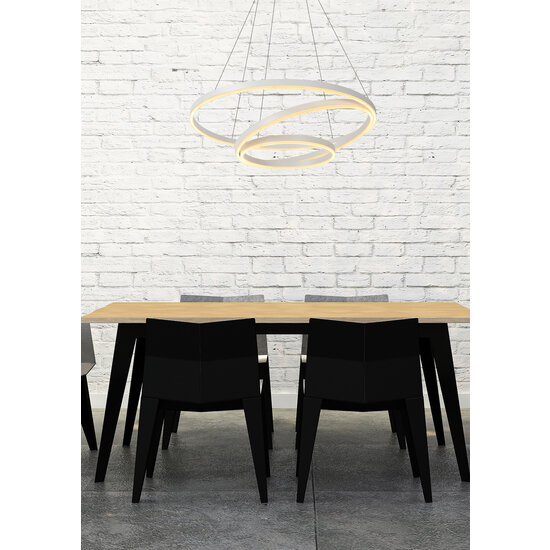 Tirreno weiße Hängelampe Durchmesser 80 cm LED dimmbar 3000K