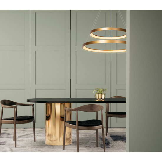 Volan außergewöhnliche Hängelampe Durchmesser 78 cm LED dimmbar 1x92W 2700K mattgoldenes Messing