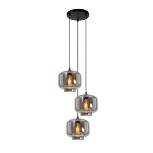 Lampe à suspension Moreno fumé diamètre 46 cm 3xE27 fumée