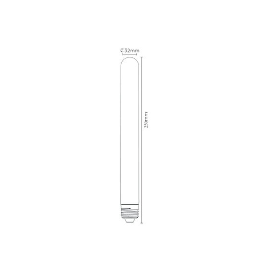 T32-Filament 25 cm, Lampendurchmesser 3,2 cm, LED dimmbar, E27, 1 x 4,9 W, 2200 K, bernsteinfarben