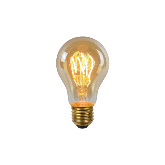 A60 Glühlampe Durchmesser 6 cm LED dimmbar E27 1x4,9W 2200K Bernstein