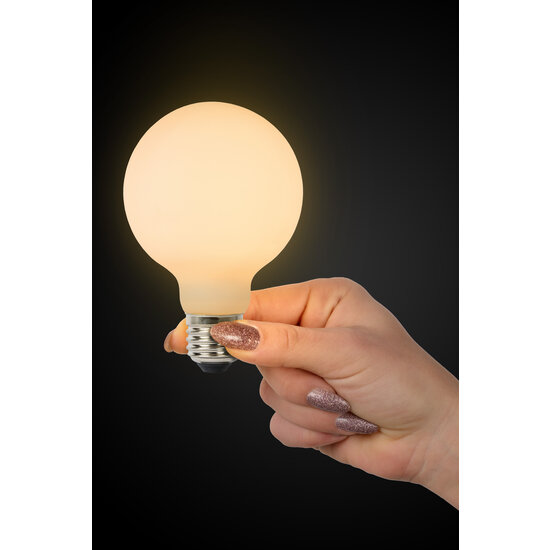 G80 filament lamp diameter 8 cm LED dimbaar E27 1x8W 2700K 3 StepDim opaal