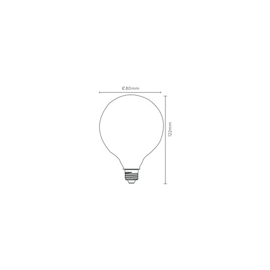 Lampe à filament G80 diamètre 8 cm LED dimmable E27 1x8W 2700K 3 StepDim opale