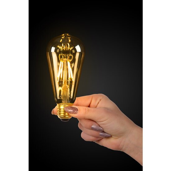 ST64 Glühlampe Durchmesser 6,4 cm LED dimmbar E27 1x5W 2700K bernsteinfarben