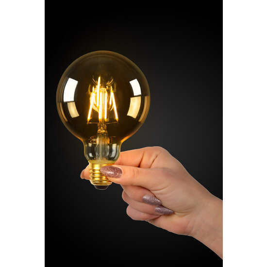 G95-Glühlampe Durchmesser 9,5 cm LED dimmbar E27 1x5W 2700K Bernstein