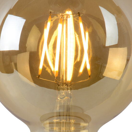 G95-Glühlampe Durchmesser 9,5 cm LED dimmbar E27 1x5W 2700K Bernstein