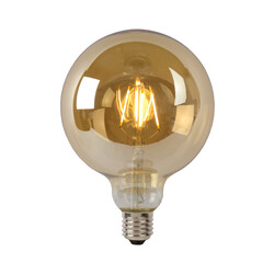 G125-Glühlampe, Durchmesser 12,5 cm, LED dimmbar, E27, 1 x 8 W, 2700 K, bernsteinfarben