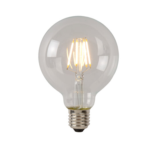 Lampe à filament G80 Classe A diamètre 8 cm LED E27 1x7W 2700K transparente