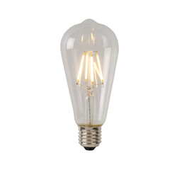 Lámpara de incandescencia ST64 Clase A diámetro 6,4 cm LED E27 1x7W 2700K transparente