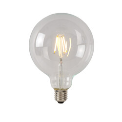 G125 Filamentlampe der Klasse B, Durchmesser 12,5 cm, LED dimmbar, E27, 1 x 7 W, 2700 K, transparent