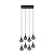 Rayner grande suspension LED dimmable G4 8x1,5W 3000K noire