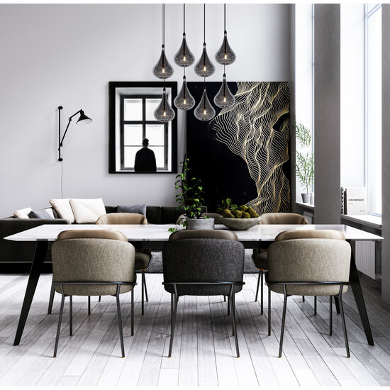 Rayner große Hängelampe LED dimmbar G4 8x1,5W 3000K schwarz