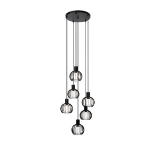 Filla 6x E14 hanging lamp diameter 35 cm black