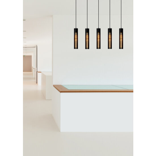 Lenny hanging lamp 5xE27 black
