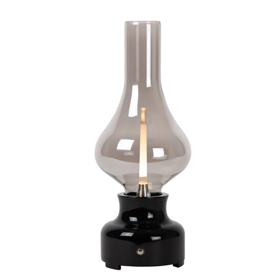 Jonas Lámpara de mesa recargable negra batería/batería LED regulable 1x2W 3000K 3 StepDim