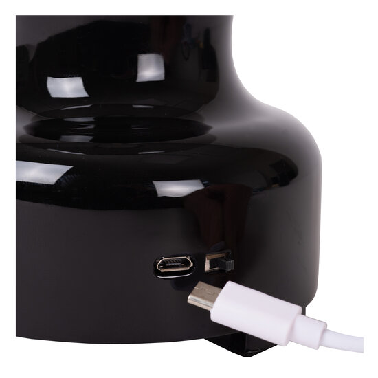 Jonas Lámpara de mesa recargable negra batería/batería LED regulable 1x2W 3000K 3 StepDim
