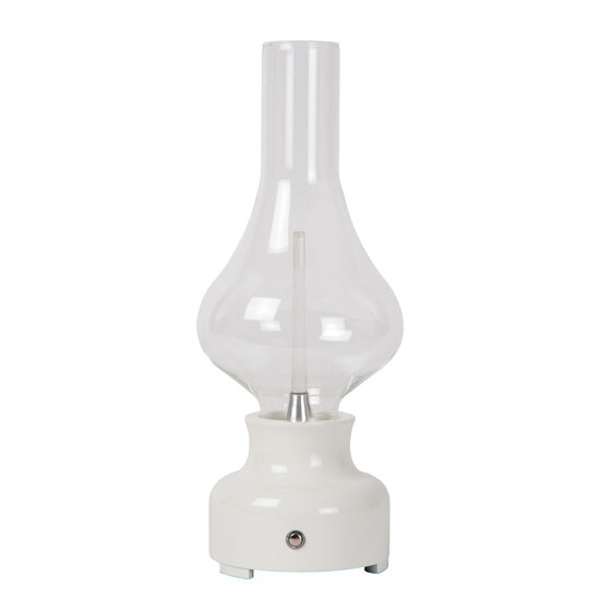 Jonas Lámpara de mesa recargable blanca pila/batería LED regulable 1x2W 3000K 3 StepDim