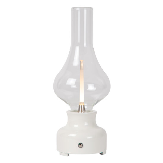 Jonas Lámpara de mesa recargable blanca pila/batería LED regulable 1x2W 3000K 3 StepDim