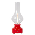 Jonas rouge lampe de table rechargeable batterie/batterie LED dimmable 1x2W 3000K 3 StepDim