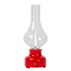 Jonas rouge lampe de table rechargeable batterie/batterie LED dimmable 1x2W 3000K 3 StepDim