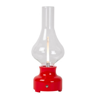 Jonas red rechargeable table lamp battery/battery LED dimmable 1x2W 3000K 3 StepDim