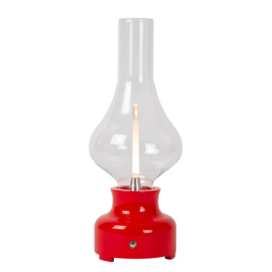 Jonas red rechargeable table lamp battery/battery LED dimmable 1x2W 3000K 3 StepDim