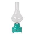 Jonas mooie oplaadbare tafellamp accu/batterij LED dimbaar 1x2W 3000K 3 StepDim turkoois