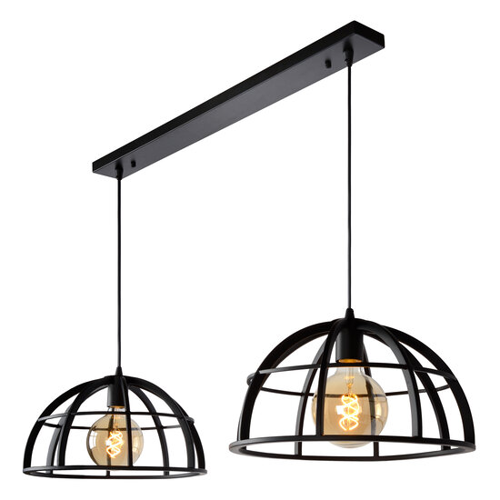 Kidra double hanging lamp 2xE27 black