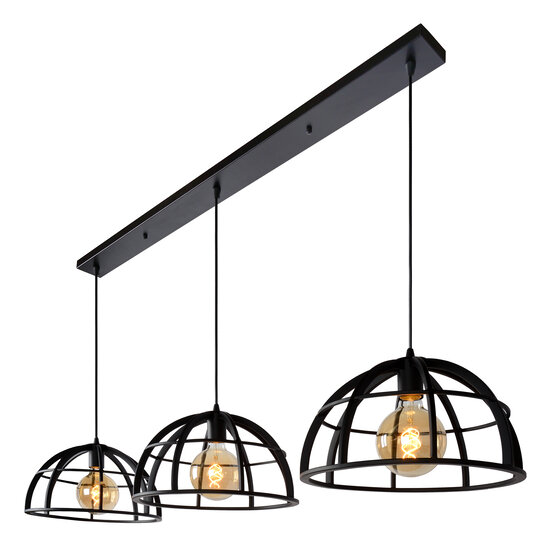 Kidra triple hanglamp diameter 40 cm 3xE27 zwart