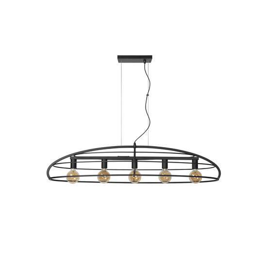 Kidra large hanging lamp 5xE27 black