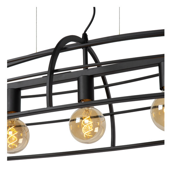 Kidra large hanging lamp 5xE27 black